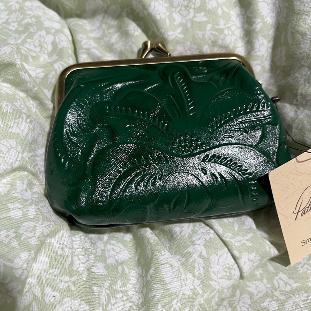 Elegant Green Embossed Clutch